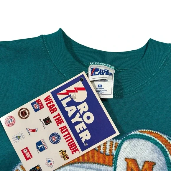 Vintage Miami Dolphins Sweatshirt USA Medium NOS Pullover - Picture 2 of 6